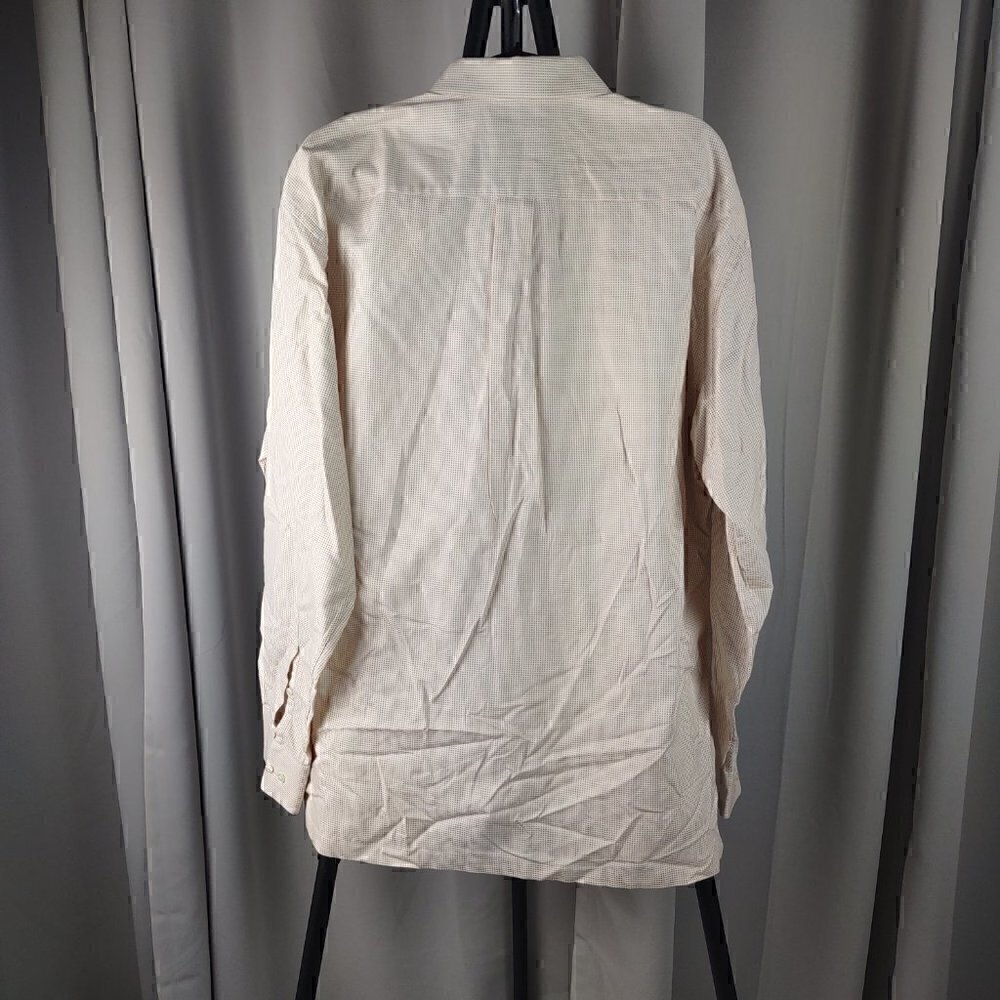 Sam Surin Gold/White Checked 8 Button Dress Shirt (See photo's for approx meas) - Picture 2 of 10